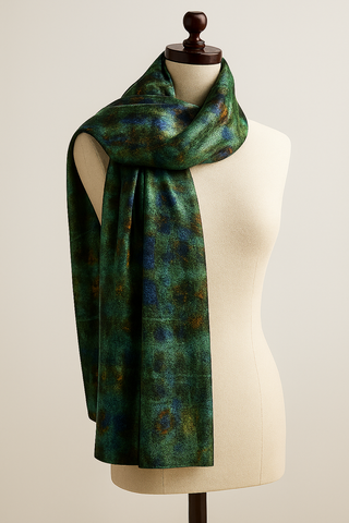 Verdigris Silk Satin Scarf