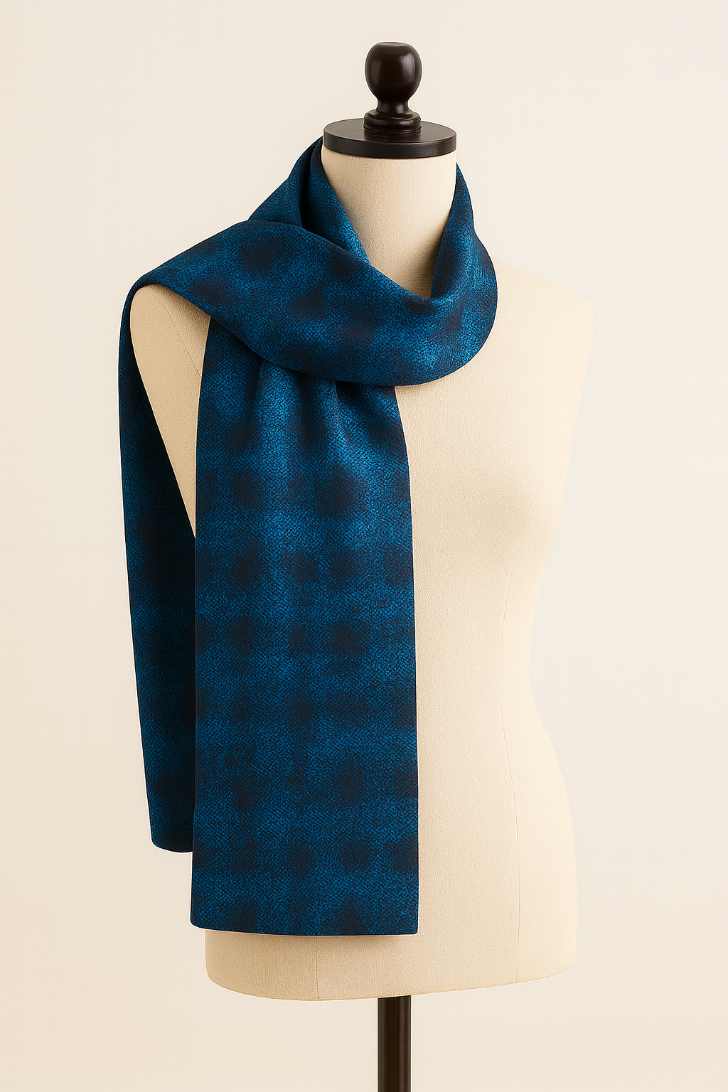 Blue Silk Satin Scarf